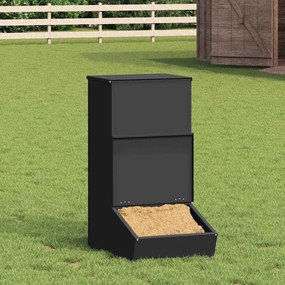 vidaXL Comedouro para Porcos Preto 55 x 38 x 76 cm Aço Laminado a Frio