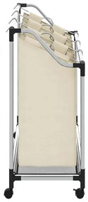 Separador de roupa suja com 3 sacos aço creme