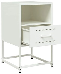 Mesas de cabeceira 2 pcs 36x39x60,5 cm aço branco