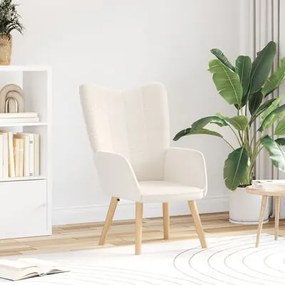 Poltrona Relaxante vidaXL em Tecido Semelhante a Lã Creme