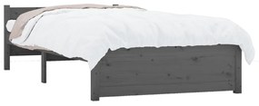 Estrutura cama pequena solteiro 75x190 cm madeira maciça cinza