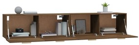 Armários parede 2pcs 100x36,5x35 cm derivados madeira castanho