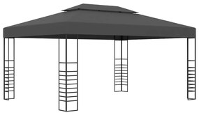 Gazebo com cordões de luzes LED 3x4 m antracite