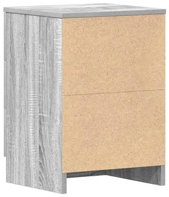 Mesa cabeceira 2pcs 38x35x56cm derivado madeira cinzento sonoma