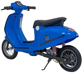 Vespa elétrica para Crianças 24V Retro Scooter 23, Rodas AR assento couro ecológico Azul