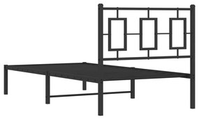 Estrutura de cama com cabeceira 90x190 cm metal preto