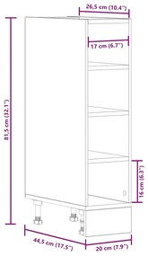 Armário inferior branco 20x44,5x81,5 cm madeira reconstruída