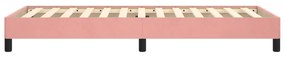Estrutura de cama 90x200 cm veludo rosa