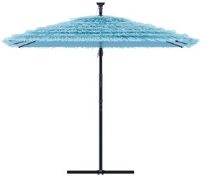 Guarda-sol de jardim com poste de aço 269x269x235 cm azul