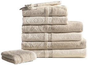 Toalhas nature em algodão natural e linho natural: Cor clara: 5% linho natural e 95% algodão natural 1 Toalha 100x150 cm