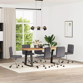 Cadeiras de jantar 6 pcs couro artificial cinzento
