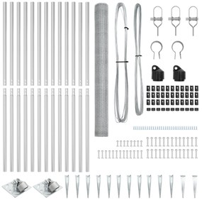 Conjunto de Cercas Conjunto de 2 Aço galvanizado 25 x 1,5 m