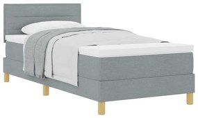 Cama Box com Colchão Cinza Claro 80x200 cm Tecido