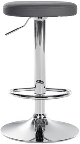 Banco de bar Ponte em couro sintético e com estrutura cromada 38,5 x 60-81 x 38,5 cm Cinzento