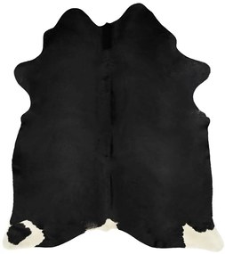 Tapete em pele de vaca genuína 150x170 cm preto