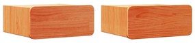 Mesa de Cabeceira Montada na Parede 2 pcs Castanho-mel