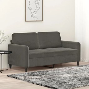 vidaXL Sofá de 2 lugares 140 cm veludo cinza-escuro