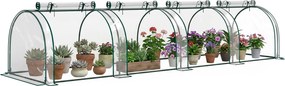 Outsunny Estufa para Jardim Estufa Pequena para Cultivo de Plantas com 4 Janelas 395x100x80 cm Transparente e Verde | Aosom Portugal