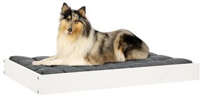 Cama para cães 91,5x64x9 cm madeira de pinho maciça branco