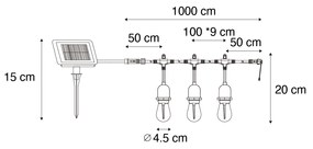 Luzes de corda exteriores 10m com LED 10 luzes solar - Russell Moderno