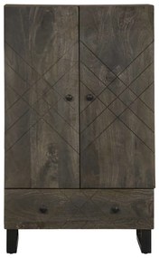 Aparador alto 60x33x100 cm madeira de mangueira maciça preto