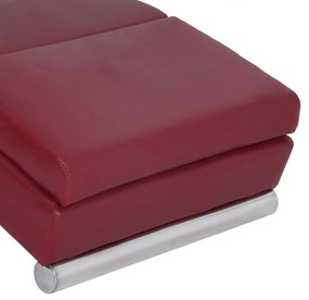 Chaise longue couro artificial vermelho tinto