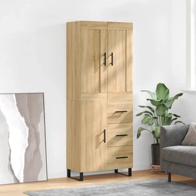 vidaXL Armário alto 69,5x34x180 cm derivados de madeira cor sonoma