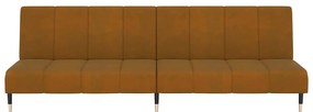 Sofá-cama de 2 lugares veludo castanho