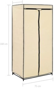 Roupeiro 75x50x160 cm creme