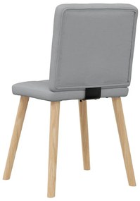 Cadeiras de jantar 2 pcs tecido cinzento-claro