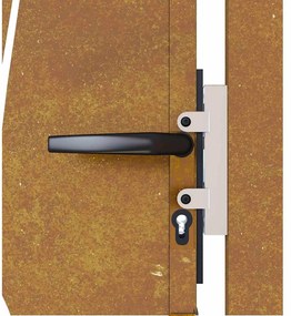 Portão de jardim 105x155 cm aço corten design erva