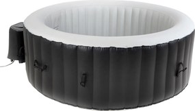 Spa insuflável portátil para 4 Pessoas com bolhas, banheira de hidromassagem, jacuzzi, preto e branco