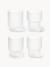 Copos artesanais com relevo canelado Ripple, 4 uni.