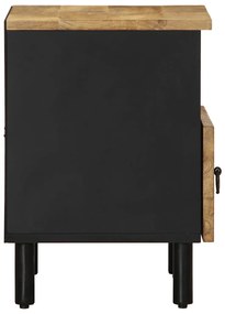 Mesas cabeceira 2 pcs 40x33x46 cm mangueira áspera maciça preto