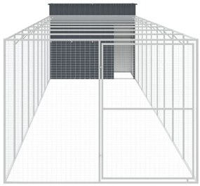 Casota p/ cães c/ parque 214x1069x181cm aço galvaniz. antracite