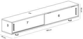 Móvel TV Nehi – Branco – 180x40x30 cm