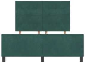 Cama de Veludo Verde Escuro vidaXL 140x190 cm