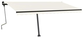 Toldo retrátil manual com LED 450x350 cm cor creme