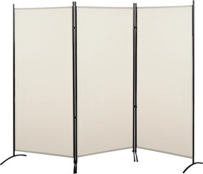 HOMCOM Biombo de 3 Paineis Separador de Ambientes Dobrável Biombo de Privacidade com 6 Pés de Metal 253x50x182 cm Bege | Aosom Portugal