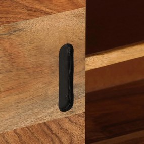 Móvel TV 110x30x50 madeira acácia maciça castanho mel e cinza