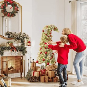 Arvore de Natal Fantasiosa de 180 cm Topo Flexível Artificial com Luzes (DECORAÇÃO NÃO INCLUIDA) para Festas e 290 Pontas de Galhos Verdes