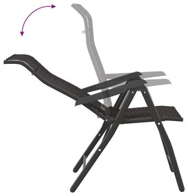 Cadeiras de jardim dobráveis 8 pcs vime PE cor preto café