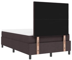 Cama Box Spring com Colchão Castanho Escuro 120x200 cm Tecido