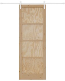 Porta Deslizante com Conjunto de Hardware 83x232 cm Madeira Sólida de