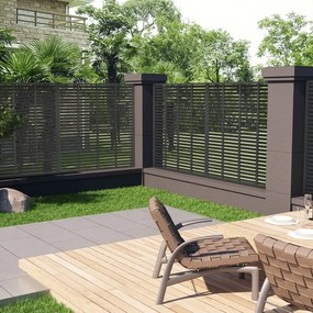 vidaXL Painel de vedação estilo veneziana WPC 180x180 cm cinza-escuro
