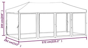 Tenda para festas dobrável com paredes laterais 3x6 m vermelho