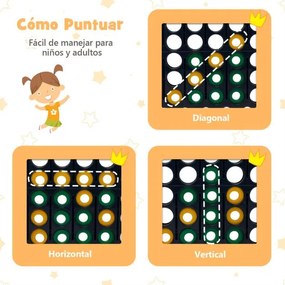 Jogo gigante Conecta 4 exterior 84 x 33 x 74 cm para crianças e adultos 74 cm com cesto e jogo de atirar argolas 42 peças Branco