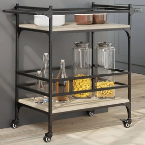 vidaXL Carrinho cozinha 82x40x78,5 cm deriv. madeira carvalho sonoma