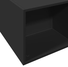 Estrutura de cama 140x190 cm derivados de madeira preto