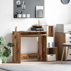 vidaXL Mesa de Computador Castanha Madeira Antiga Madeira Engenheirada